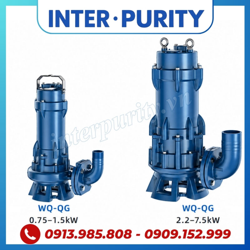 Máy bơm nước thải cánh cắt 3KW 4HP INTER-PURITY WQ-QG