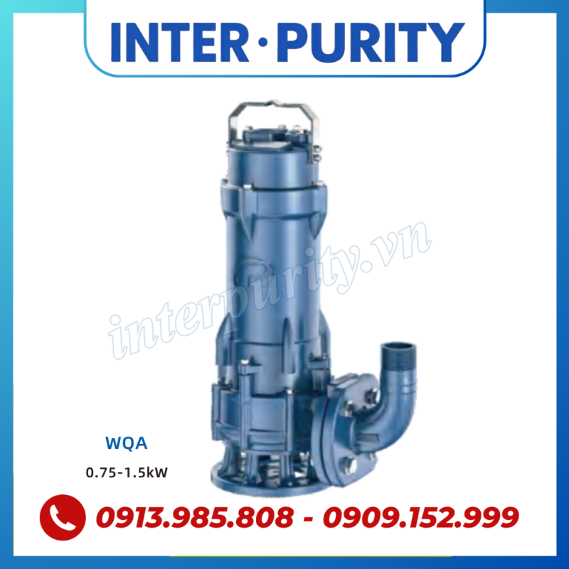 Máy bơm nước thải 1.1KW 1.5HP INTER-PURITY WQ